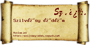 Szilvásy Ádám névjegykártya